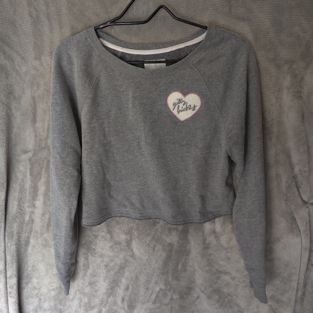 Used Sz XS Gilly Hicks Grey Crop Sweater